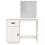 vidaXL Coiffeuse avec LED Blanc 95x50x133 5 cm Bois de pin massif
