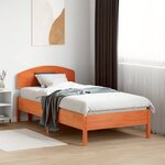 vidaXL Cadre de lit sans matelas cire marron 75x190 cm bois pin massif