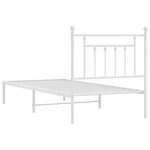 vidaXL Cadre de lit métal sans matelas avec tête de lit blanc 90x190cm