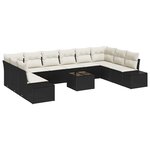vidaXL Ensemble de canapé de jardin de 10 pièces avec coussins Marron Poly Rattan