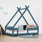 Lit cabane enfant TAHUKA 140 x 200 vert pétrole