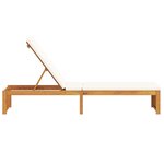 vidaXL Chaise longue avec coussin 200x55x30 cm en bois d'acacia