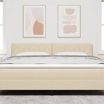 Tête de lit LED vidaXL Design blocs de diamant Crème 180 cm Tissu