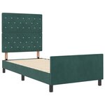 Lit vidaXL Vert Foncé 90x190 cm Velours