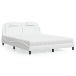 vidaXL Lit avec matelas blanc 160x200 cm similicuir