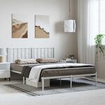vidaXL Cadre de lit métal sans matelas et tête de lit blanc 193x203 cm