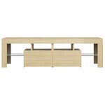 vidaXL Meuble TV avec lumières LED Chêne sonoma 140x36 5x40 cm