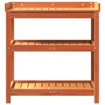 vidaXL Table de rempotage avec étagères marron bois massif de pin