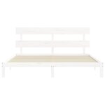 vidaXL Cadre de lit sans matelas blanc bois massif de pin