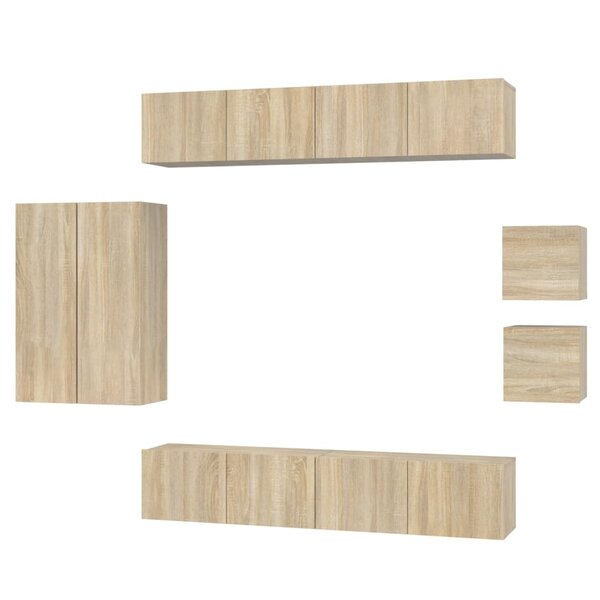 vidaXL Ensemble de meubles TV 8 Pièces Chêne sonoma Bois d'ingénierie