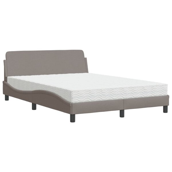 vidaXL Lit avec matelas taupe 140x190 cm tissu