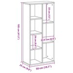 vidaXL Bibliothèque blanc 50x25x105 cm bois d'ingénierie