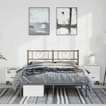 vidaXL Cadre de lit métal sans matelas avec tête de lit noir 135x190cm