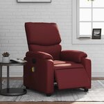 vidaXL Fauteuil de massage inclinable électrique rouge bordeaux