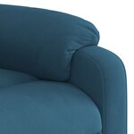 vidaXL Fauteuil inclinable électrique bleu velours