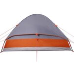 vidaXL Tente de camping à dôme 4 personnes gris et orange imperméable