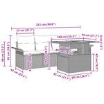 vidaXL Ensemble de Sofa de Jardin 5 pièces avec coussins noir en poly rotin