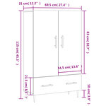 vidaXL Buffet haut sonoma gris 69 5x31x115 cm bois d'ingénierie