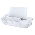 vidaXL Ensemble de housse de couette Blanc 135x200 cm Coton