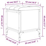 vidaXL Banc de rangement noir 42x42x45 cm bois d'ingénierie
