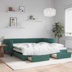 vidaXL Lit de jour avec gigogne et tiroirs sans matelas 100x200 cm