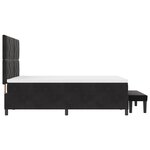 vidaXL Lit à ressorts avec matelas et banc noir 140x190 cm en velours