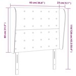 vidaXL Tête de lit avec oreilles Blanc 93x23x118/128 cm Similicuir