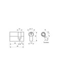 THIRARD - Demi-cylindre de serrure SA  30x10mm  anti-arrachement  laiton  vis 50mm 3 clés