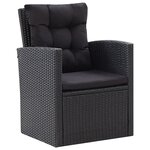 vidaXL Salon de jardin 6 Pièces avec coussins Résine tressée Noir