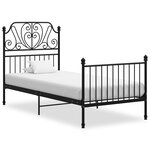 vidaXL Cadre de lit sans matelas noir métal 90x200 cm