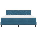 Lit à ressorts vidaXL avec matelas et LED bleu foncé 180x200 cm en velours
