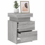 vidaXL Table de chevet avec lumières LED sonoma gris 35x39x55 cm