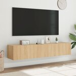 vidaXL Meubles TV muraux lumières LED 2 Pièces chêne sonoma 80x35x31 cm