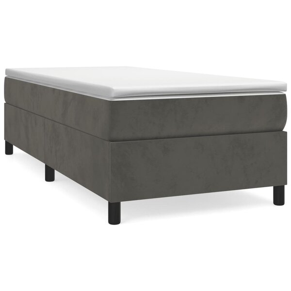 vidaXL Cadre de lit sans matelas gris foncé 90x200 cm velours