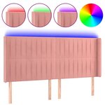 vidaXL Tête de lit à LED Rose 183x16x118/128 cm Velours