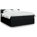 vidaXL Sommier à lattes de lit avec matelas Noir 200x200 cm Tissu