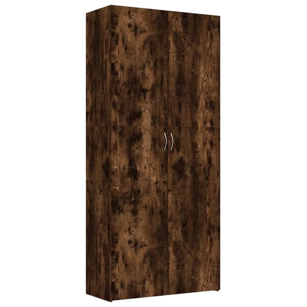vidaXL Armoire à chaussures Chêne fumé 80x35 5x180cm Bois d'ingénierie