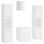 vidaXL Ensemble de meubles de salle de bain Blanc Aggloméré