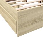 vidaXL Cadre de lit et tiroirs chêne sonoma 135x190 cm bois ingénierie