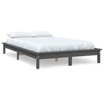 vidaXL Cadre de lit Gris 160x200 cm Bois de pin massif