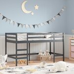 vidaXL Lit mezzanine d'enfants sans matelas avec échelle noir 90x190cm