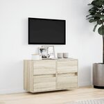 vidaXL Meuble TV mural avec lumières LED chêne sonoma 80x31x45 cm