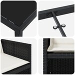 vidaXL Ensemble de salle à manger de jardin 5 pièces avec coussins en poly rattan noir