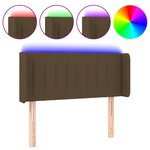 vidaXL Tête de lit à LED Marron foncé 83x16x78/88 cm Tissu