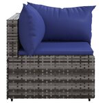 vidaXL Canapés d'angle de jardin et coussins 2 Pièces gris résine tressée