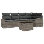 Ensemble de Canapé de Jardin 5 Pièces avec Coussins Noir Poly Rattan