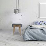 Chevet scandinave avec tiroir et poignée en cuir