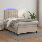 vidaXL Sommier à lattes de lit avec matelas LED cappuccino 120x190 cm