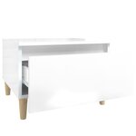 vidaXL Table d'appoint Blanc brillant 50x46x35 cm Bois d'ingénierie