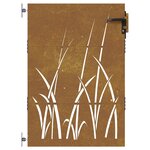 vidaXL Portail de jardin 85x150 cm acier corten conception d'herbe